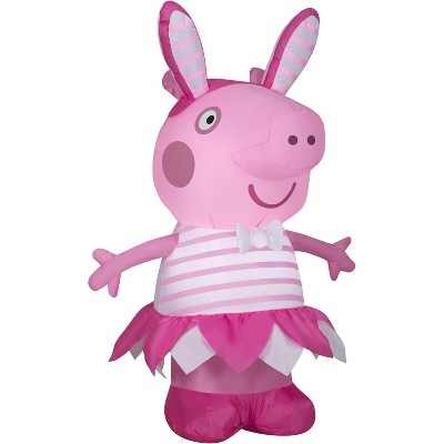 Peppa Pig Airblown Inflatable Peppa Pig in Easter Outfit   SM, 3.5 ft Tall, Pink