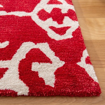 Wyndham Red and Ivory Hand-Tufted Wool Area Rug 5' x 8'