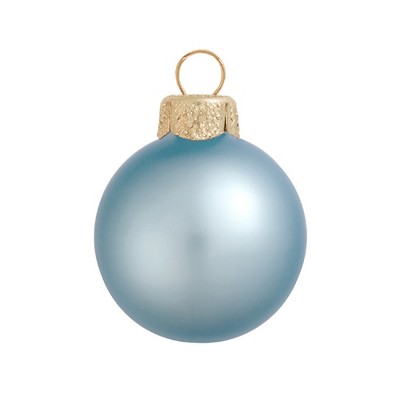 Northlight Matte Finish Glass Christmas Ball Ornament - 7" (180mm) - Sky Blue