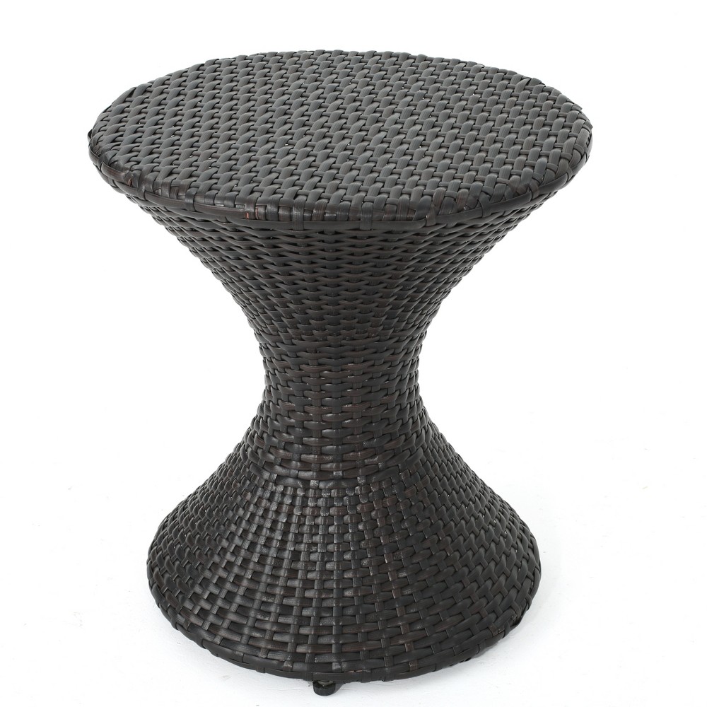 Photos - Garden Furniture Franklin 16" Wicker Hourglass Side Table - Multibrown - Christopher Knight