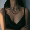 Summit Adventure Layered Chain Necklace for Women – 18" Gold & Silver Paperclip Choker, Rope Ball Punk Jewelry - 3 of 4