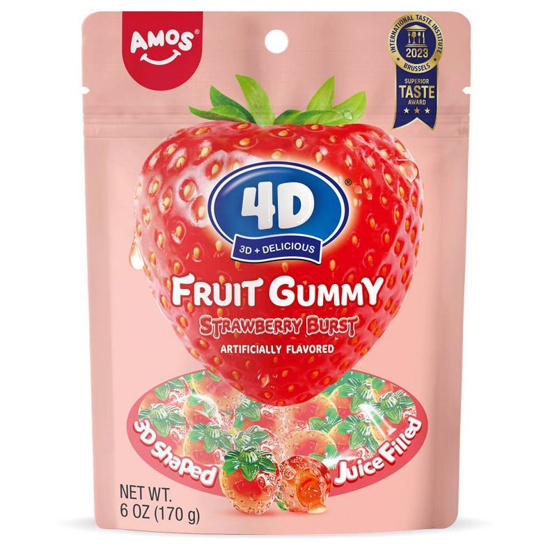 Amos 4D Fruit Gummy Strawberry Burst Candy - 6oz, 1 of 11