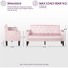 TYBOATLE Velvet Loveseat Sofa Set, 3-Piece Tufted Couch with 2 USB & Cup Holders, Small Space Furniture for Apartment, Office, Bedroom - 2 of 4