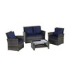 CAVINAS Patio Table and Chairs Set, Rattan Chairs Wicker Patio Furniture, Modern Outdoor Seating Set with Footstool for Balcony - 2 of 4