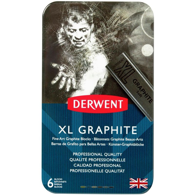 Derwent XL Graphite Set, 2-1/2 X 3/4 in, Assorted Color, Set of 6, 1 of 3