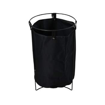 Household Essentials Metal Wire Frame Laundry Hamper with Removable Canvas Bag Black