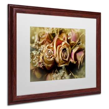 Trademark Fine Art -Lois Bryan 'Painted Old Roses' Matted Framed Art