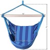Costway Hammock Rope Chair Patio Porch Yard Tree Hanging Air Swing Outdoor (Blue) - 2 of 4