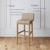 Nathan James Upholstered Wood Counter Height Barstool Light Brown Flax: Rubberwood Frame, 300 lbs Capacity - 3 of 4