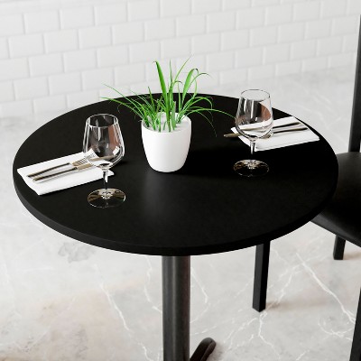 24" Reversible Mahogany/Black Laminate Commercial Table Top
