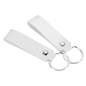 Unique Bargains PU Leather Circle DIY Decoration Keychain for Bag Wallet 2 Pcs - 1 of 3