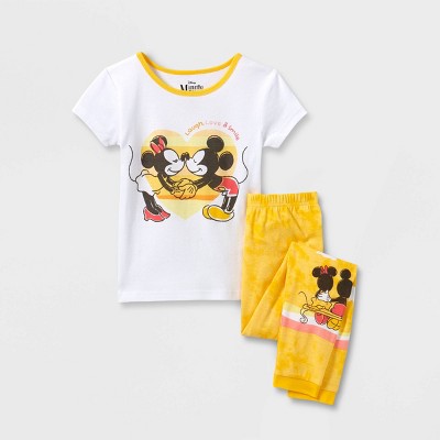 Girls' Minnie Mouse 2pc Snug Fit Pajama Set - Yellow
