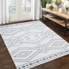 Area Rug Machine Washable Rug Non Slip Non Shedding Indoor Carpet Modern Geometric Low Pile Foldable Stain Resistant Rug for Bedroom Living Room - 4 of 4