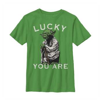 Boy's Star Wars St. Patrick's Day Yoda Lucky You Are T-Shirt