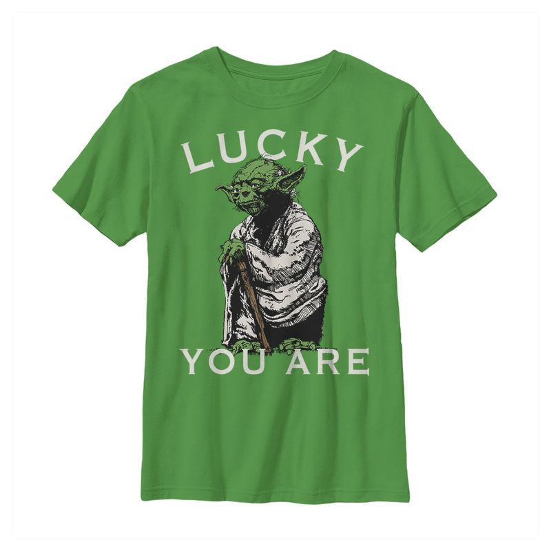 Boy's Star Wars St. Patrick's Day Yoda Lucky You Are T-Shirt, 1 of 4