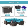 ALAULM Outdoor Patio Furniture Set Outdoor Sectional Rattan Sofa Set Brown Manual Wicker Patio Conversation Set with Cushions - 2 of 4
