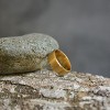 Ice City Titanium Steel Band Ring for Men and Women, Comfort Fit, Plain Silver/Black/Gold Engagement Ring - 2 of 4