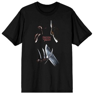 Freddy Vs. Jason Classic Poster Art Crew Neck Short Sleeve Women's Black T-shirt - 1 of 3