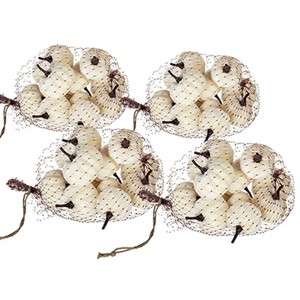 SEVOBAL Party Decorations and Accessories Set of 4 Velvety Pumpkins 2 Inch for Fall and Thanksgiving Decor, White, 6.1"*2.95"*2.95" - 1 of 4