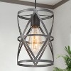 LNC Mocha 1-Lights 6“ Farmhouse Cylinder Mini Pendant  Lights,Brushed Black - 4 of 4