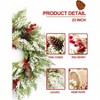 Artificial Wreath with Hanger for Front Door Indoor Outdoor Holiday Wall Decor Pine Cone Red Berries Burlap Ribbon Snowflake - 4 of 4