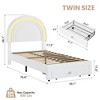 Twin Upholstered LED Bed Frame with Storage Drawer and Rainbow Headboard, Solid Wood Slats Support, No Box Spring Needed - 2 of 4