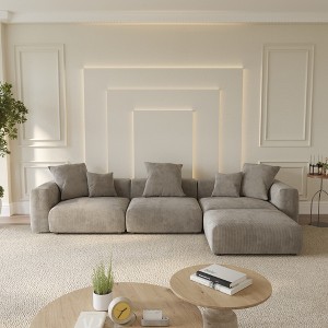 Sectional Couches for Living Room,142inch L Shaped Cloud Couch Corduroy Modular Sectional Sofa,4 Seater Sofa - 1 of 4