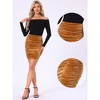 Allegra K Women's Velvet Party Bodycon Mini Ruched Skirt - 2 of 4