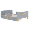 Okak Twin/Full Size Platform Beds with Storage Drawers & Hooks,Solid Wood Bed Frame for Kids,Teens,No Spring Box Needed - 4 of 4
