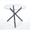 NicBex Space Saving Round Glass Dining Table with Cross Metal Legs,Modern Kitchen Table Bar Table,Dining Room Furniture - 3 of 4