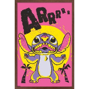 Trends International Disney Lilo and Stitch: Midnight Squiggles - Stitch Arrr Framed Wall Poster Prints - 1 of 4