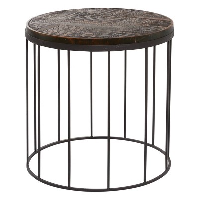 Contemporary Mango Wood Round Accent Table Brown - Venus Williams Collection