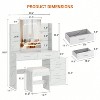 Vanity Desk with Mirror, 6 Drawers, Shelves, Charging Station, - 2 of 4