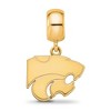 Black Bow Jewelry 14k Yellow Gold Plated Sterling Silver Kansas State Wildcats NCAA Bead Charm - 2 of 4