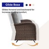 Belord 43" Propane Fire Pit Table Set Patio Furniture Set with Glider Loveseat, Brown Wicker Deep Seating Patio Swivel Rocker Glider Chairs - 2 of 4