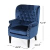 GDFStudio Wilkes Modern Velvet Upholstered Tufted Club Chair with Nailhead Accents - 3 of 4