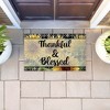 Stupell Industries Thankful & Blessed Sunflowers Printed Outdoor Door Mat, design by Kim Allen, 18"x30" - 3 of 4