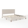 Martha Stewart Britta Upholstered Platform Bed with Rounded Headboard, Piped Detailing and Cushioned Siderails, Wood Slat Bottom, No Box Spring Needed - 2 of 4