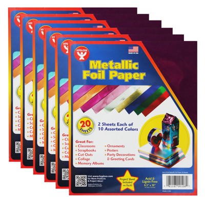 Hygloss Metallic Foil Paper, 8-1/2 x 10 Inches, Assorted Colors, 24 Sheets