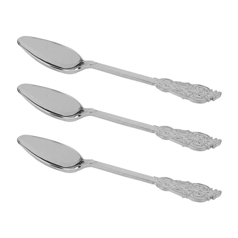 Smarty Had A Party Shiny Baroque Silver Plastic Spoons (600 Spoons), 2 of 3