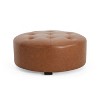 PAGED 28.5 Inch Upholstered Ottoman, Modern Vanity Chair Footrest Ottoman Side Table for Living Room, Bedroom, Space Saving - 3 of 4