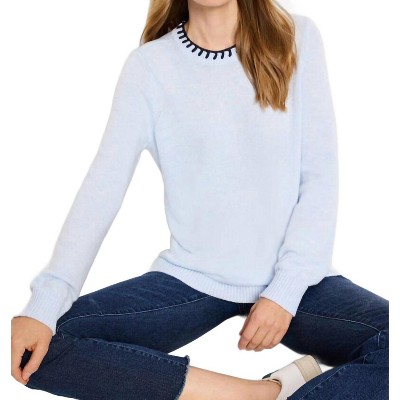 Women's Nic+zoe Cotton Cashmere Blanket Stitch Sweater - NZT by NIC+ZOE