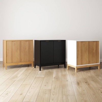 Jasper Warm White and Pine Fluted Console Table