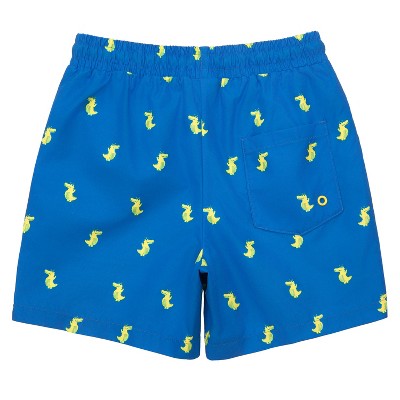 Rokka&Rolla Boys' Pattern Swim Shorts with Compression Liner-Blue Crocodile, size 8 — фото 2