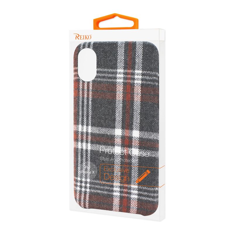 Reiko iPhone X/iPhone XS Checked Fabric Case in Brown, 4 of 5
