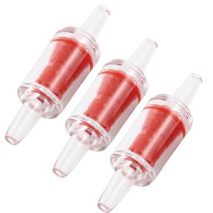Unique Bargains Aquarium Tank Air Pump Co2 Diffuser Red Clear One Way Check Valves 3 Pcs - 1 of 3