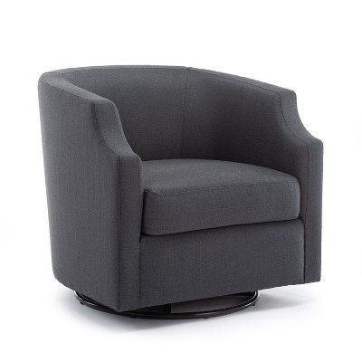 NicBex Linen Swivel Barrel Accent Chair,Upholstered Swivel Living Room Chair with Curved Backrest,Cozy Armchair,Accent Chairs for Living Room