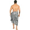 LA LEELA Men's Sarong Wraps Swim Beach Cover Ups One Size Ebony Multi - 2 of 4