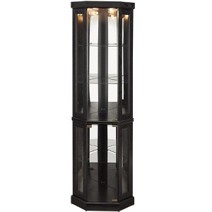 YOOCOZZ Lighted Corner Curio Cabinet – Display Case for Living Room, Antiques, Wine & Bar Glasses (Elegant Lighted Design) - 1 of 3