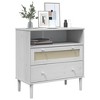 vidaXL Sideboard SENJA Rattan Look White 31.5 in.x15.7 in.x31.5 in. Solid Wood Pine - 3 of 4